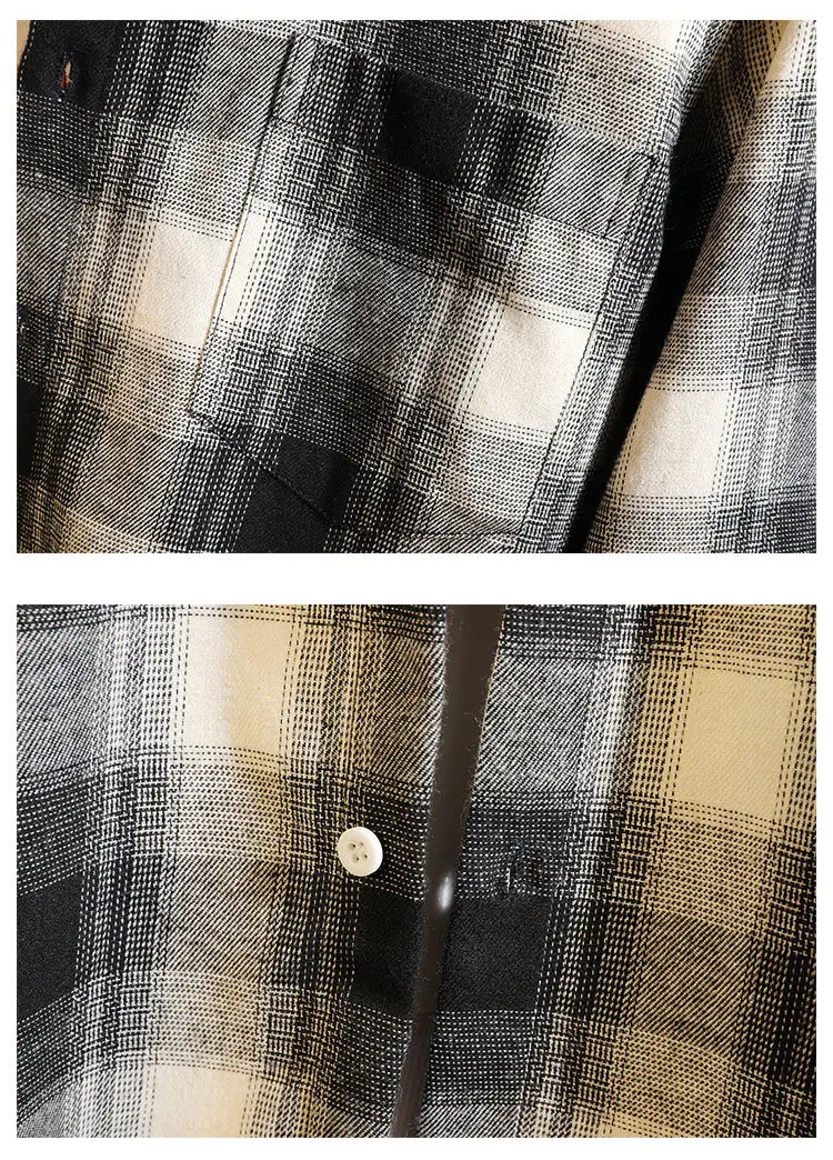Men's Green Plaid Graphic Long Sleeve Shirt — feature 17