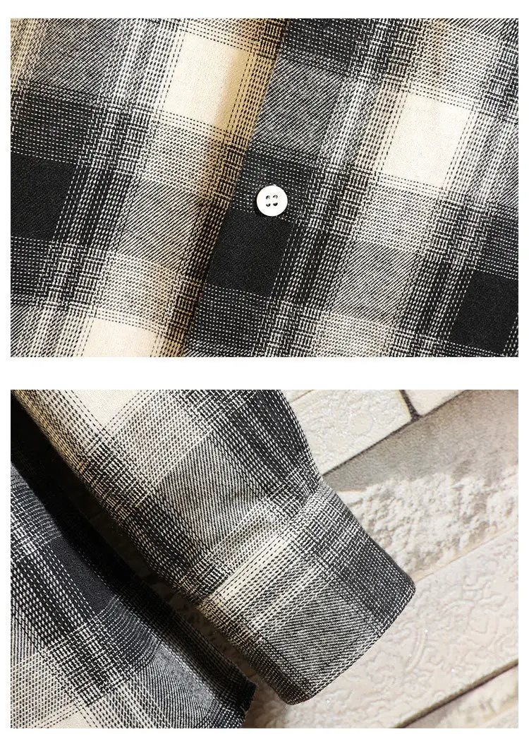 Men's Green Plaid Graphic Long Sleeve Shirt — feature 18