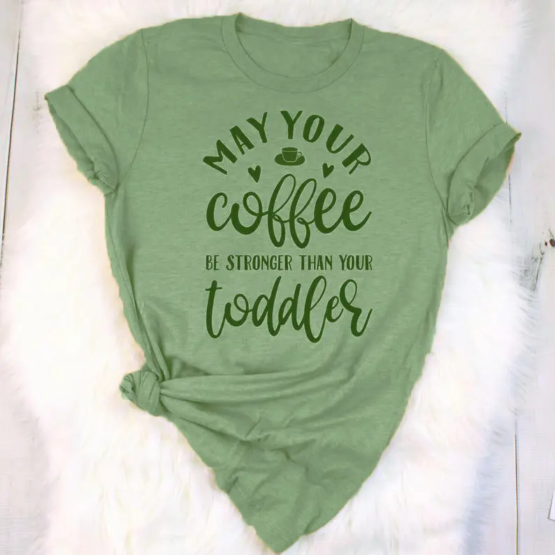 May Your Coffee Be Stronger Than Your Toddler T-Shirt Yellow - Image 3