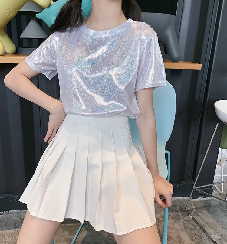Sparkling Reflective T-Shirt for Women Loose Fit Dropshipping - Image 10