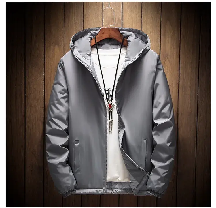Men's Navy Blue Padded Trench Coat Autumn Winter - Image 2