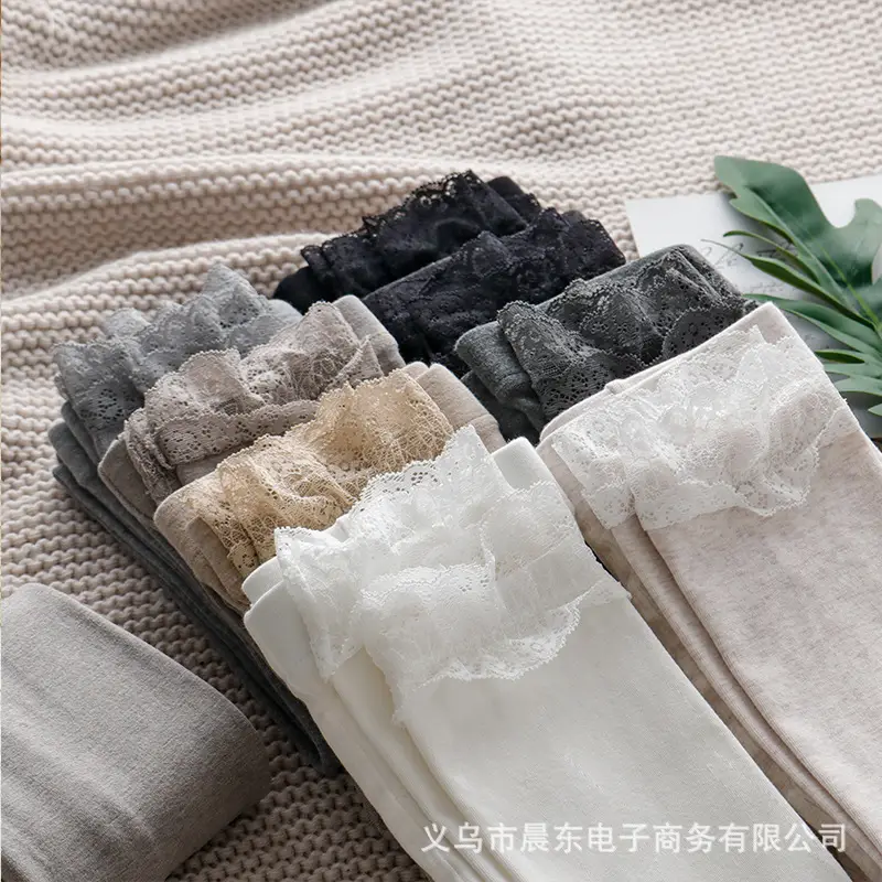 Japanese Cotton Lace Cropped Leggings Women - Image 6