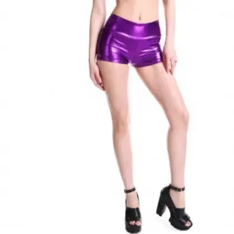 Golden Faux Leather Shorts for Women - Image 11