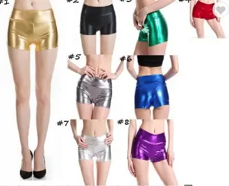 Golden Faux Leather Shorts for Women - Image 7