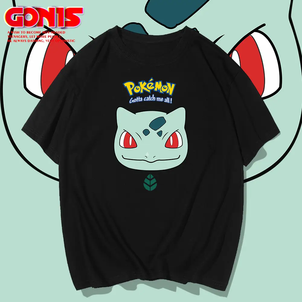 Men Women Pikachu Pure Cotton Short Sleeve T-Shirt - Image 9