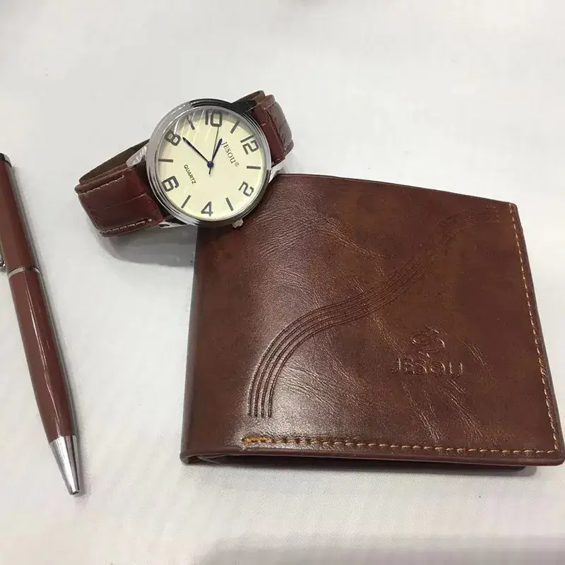 Men's 3-Piece Luxury Gift Set with Quartz Watch & Pen