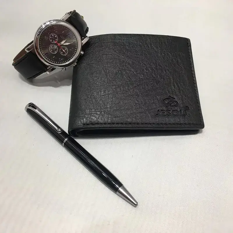 Men's 3-Piece Luxury Gift Set with Quartz Watch & Pen