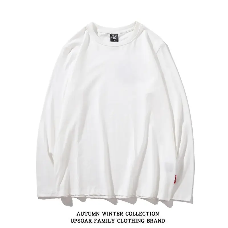 Men's Green Long Sleeve Solid Cotton T-Shirt