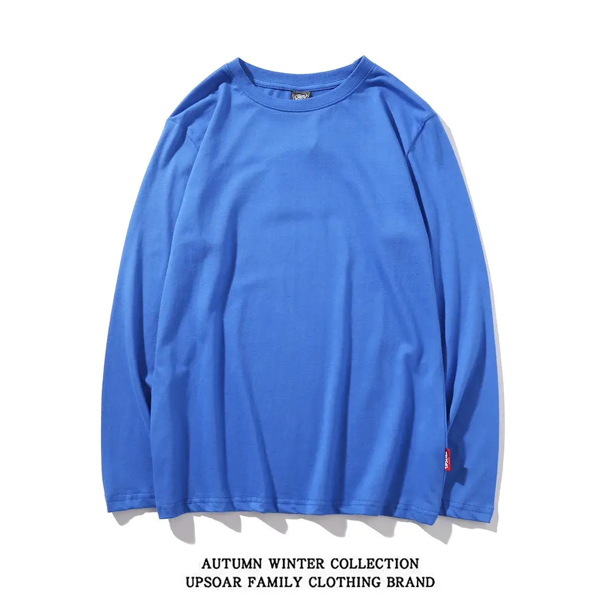 Men's Green Long Sleeve Solid Cotton T-Shirt
