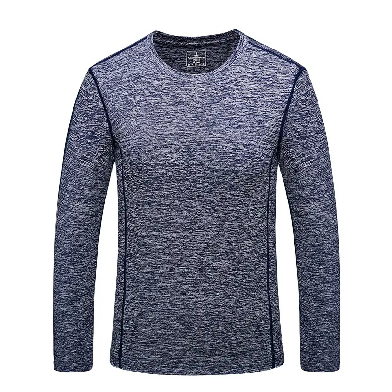 Men Blue Marbled Long Sleeve T-Shirt