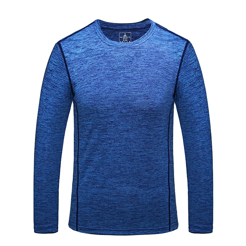 Men Blue Marbled Long Sleeve T-Shirt