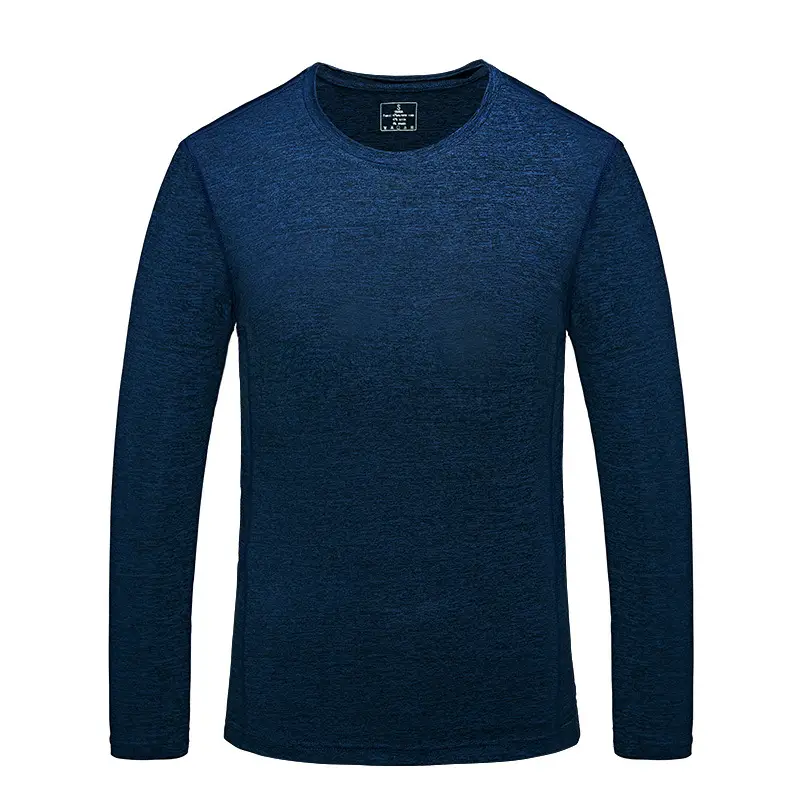 Men Blue Marbled Long Sleeve T-Shirt