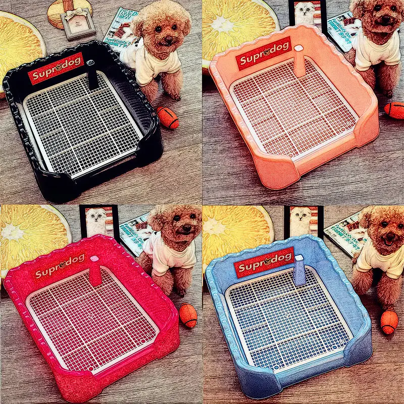 New fenced pet dog toilet automatic flushing shit urinal pet large grid dog toilet dog potty