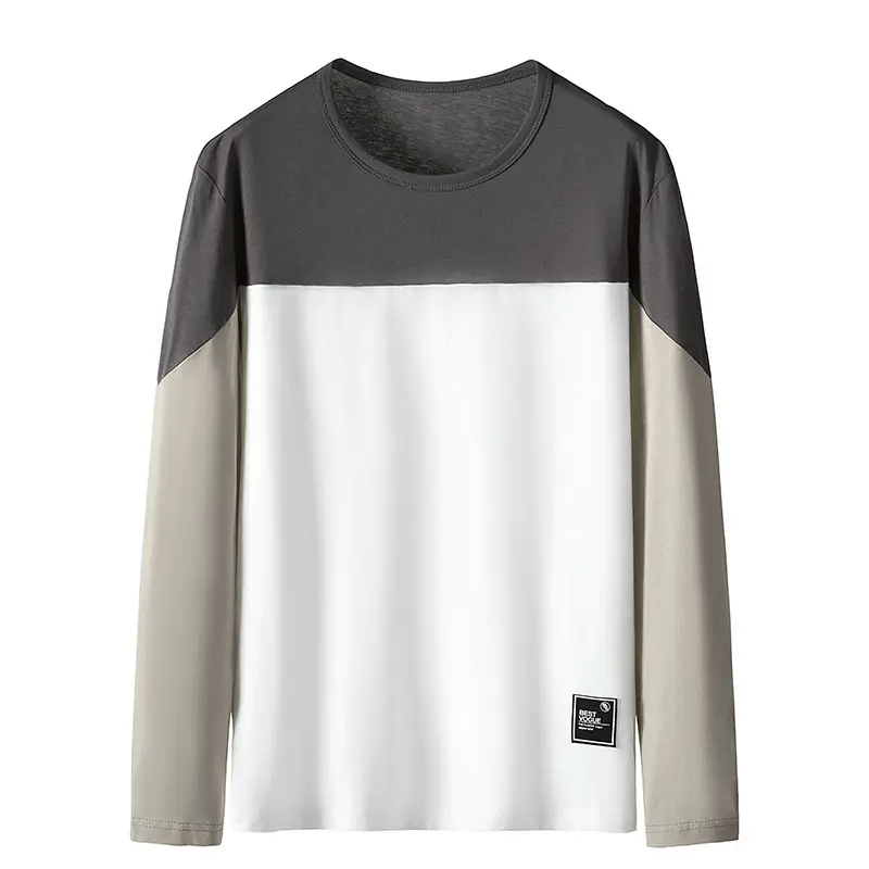Men Long Sleeve Graphic T-Shirt White Korean Style - Image 8
