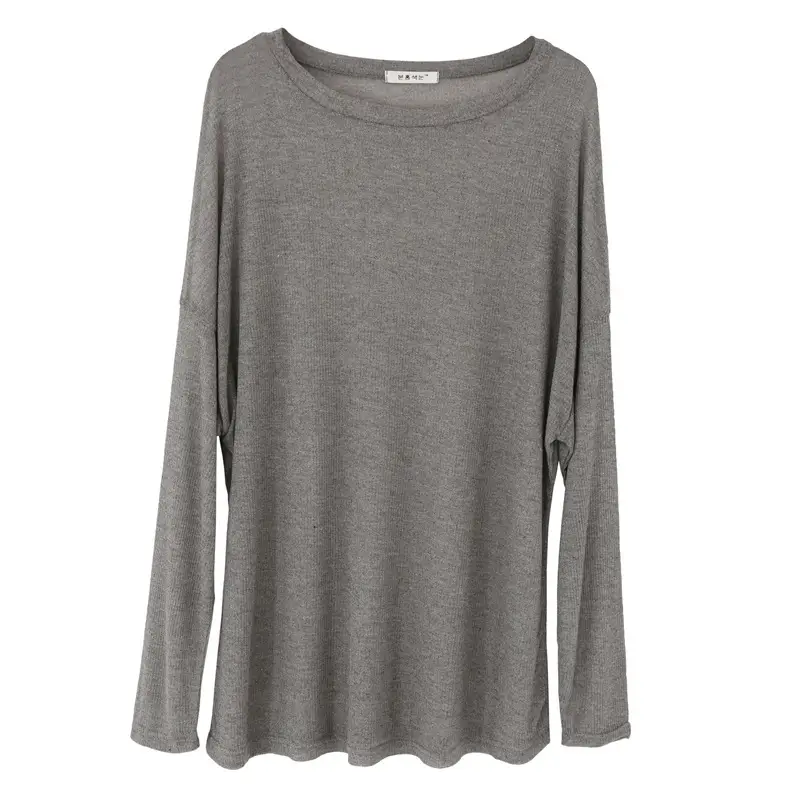 Women Grey Long Sleeve T-Shirt Autumn 2025