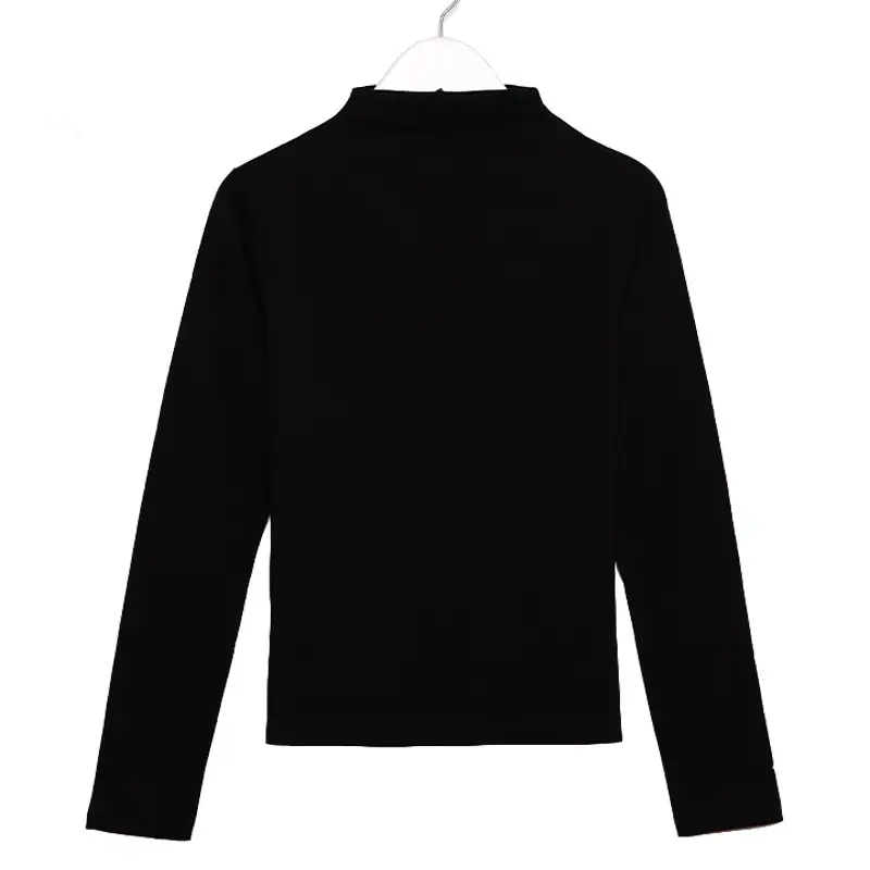 Women Black Long Sleeve Turtleneck Shirt 2021 - Image 10