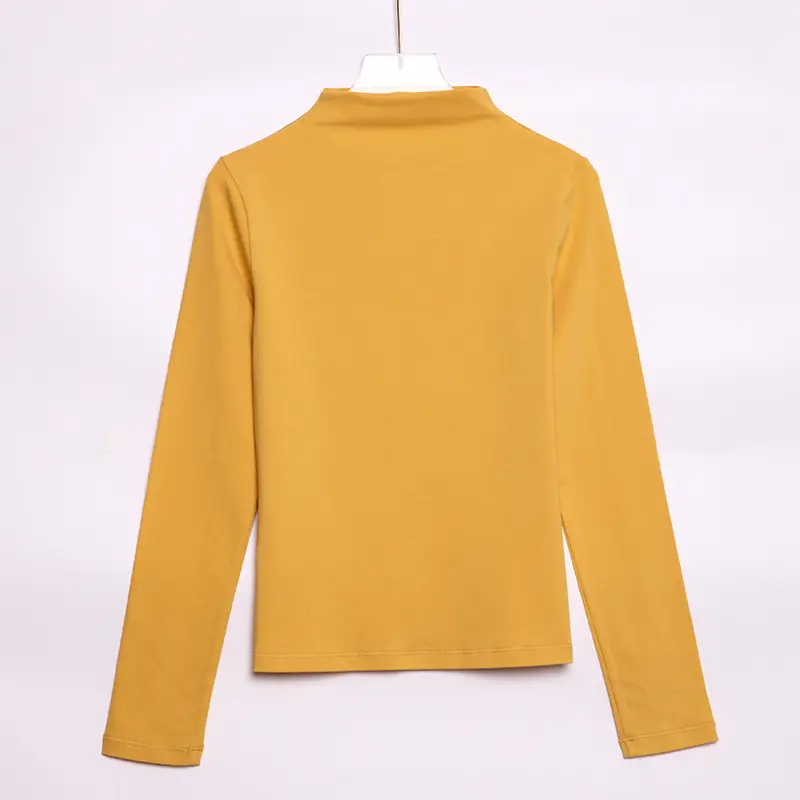 Women Black Long Sleeve Turtleneck Shirt 2021 - Image 3