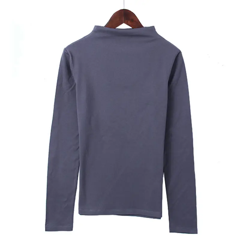 Women Black Long Sleeve Turtleneck Shirt 2021 - Image 4