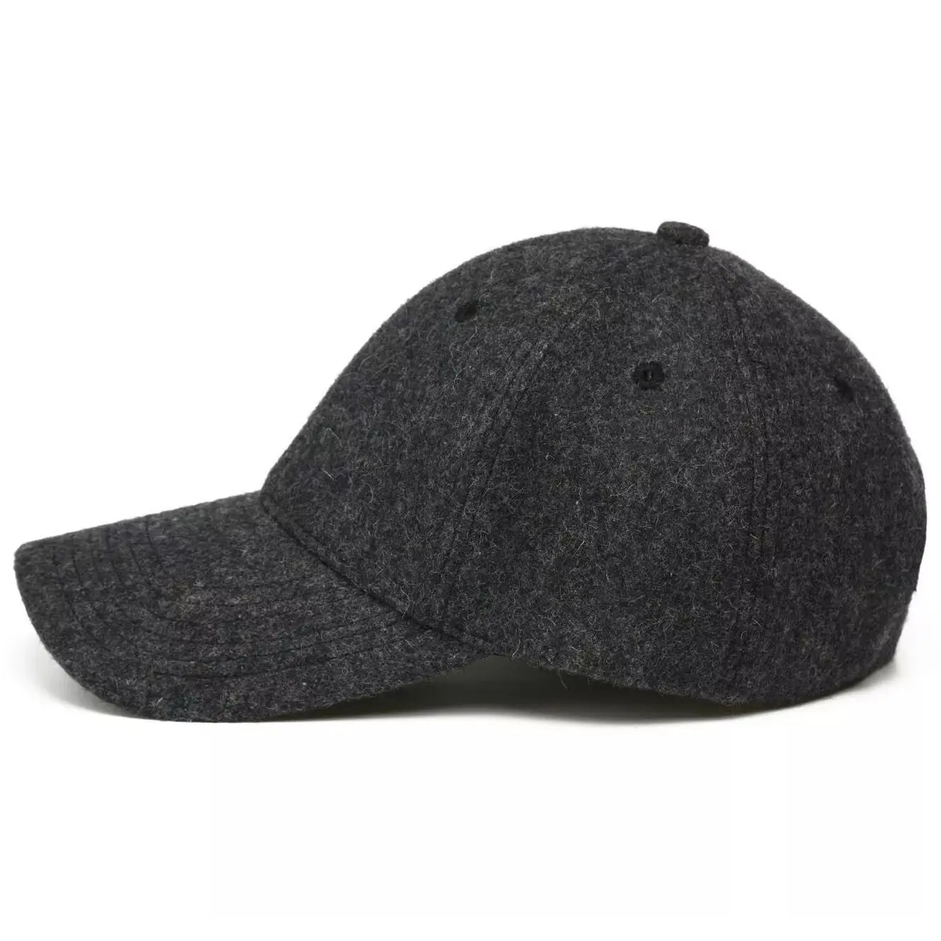 Men Woolen Black Baseball Cap Winter Warm - Image 5