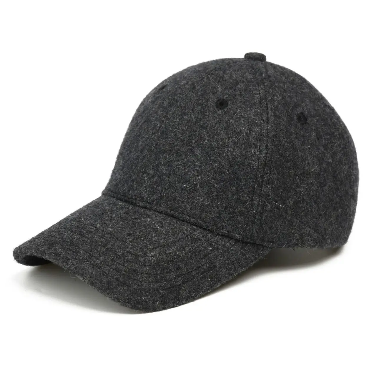 Men Woolen Black Baseball Cap Winter Warm - Image 6