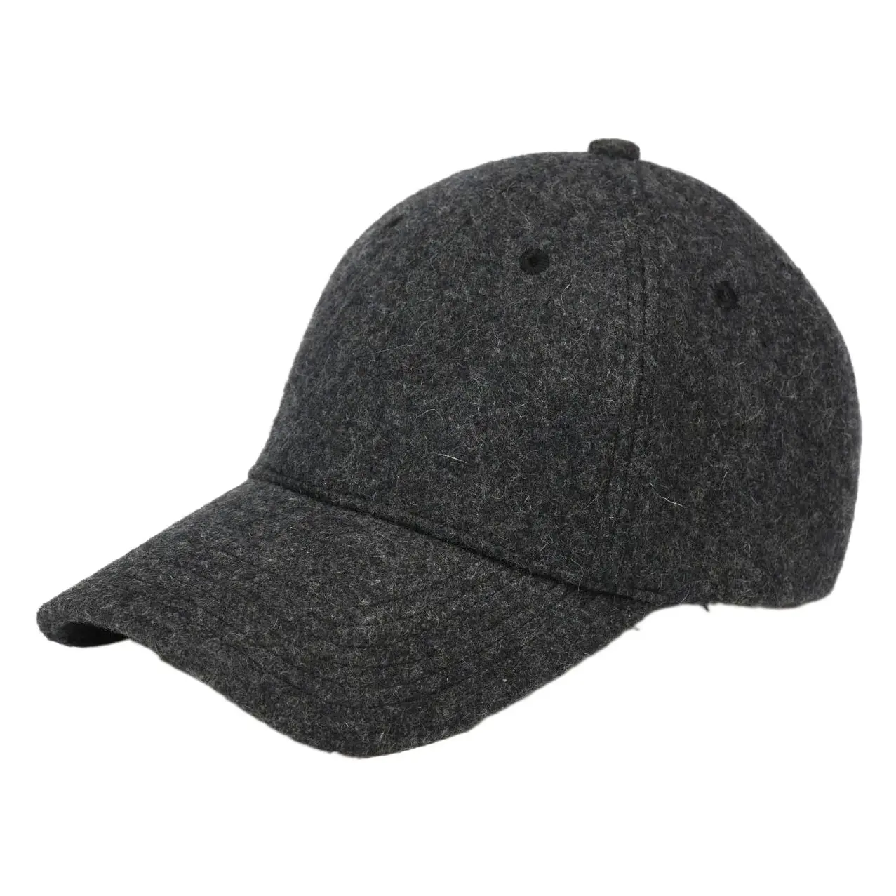 Men Woolen Black Baseball Cap Winter Warm