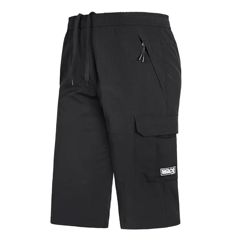 Summer Men Black Casual Shorts Korean Style Loose Fit