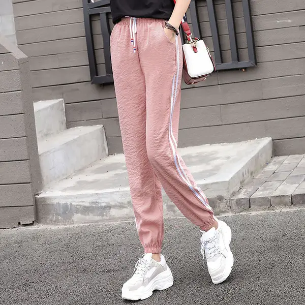 Pink Korean Style Women's Harem Pants Slimming Joggers - Image 11