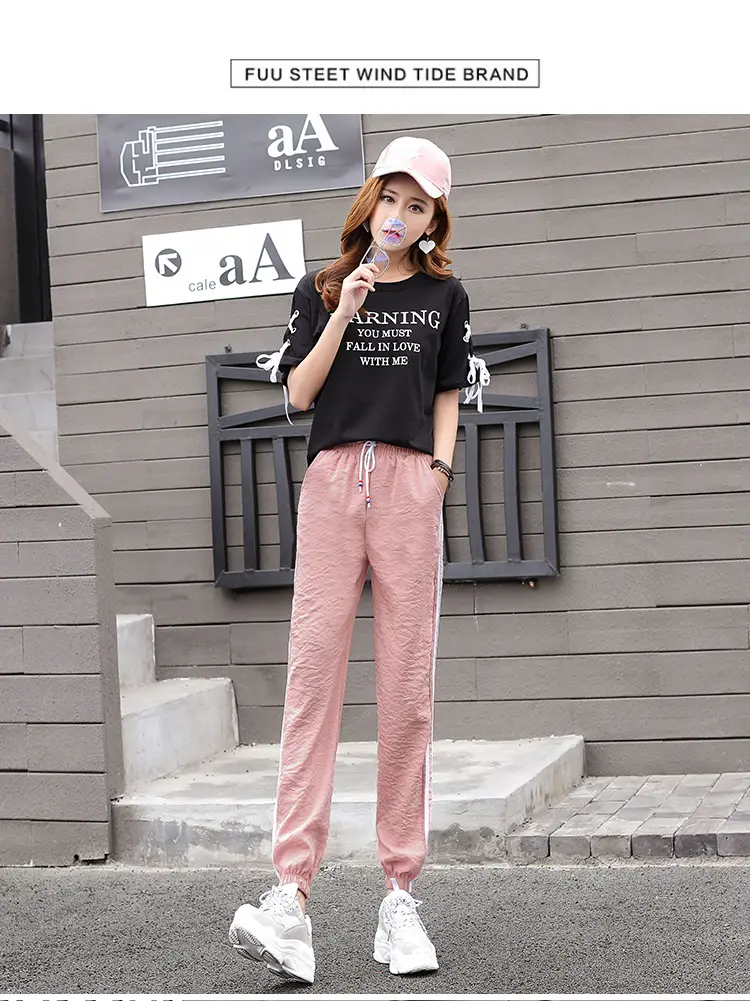 Pink Korean Style Women's Harem Pants Slimming Joggers — feature 17