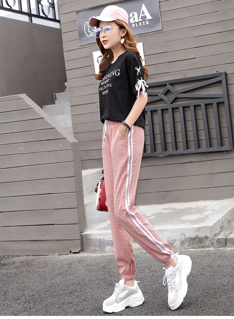 Pink Korean Style Women's Harem Pants Slimming Joggers — feature 20