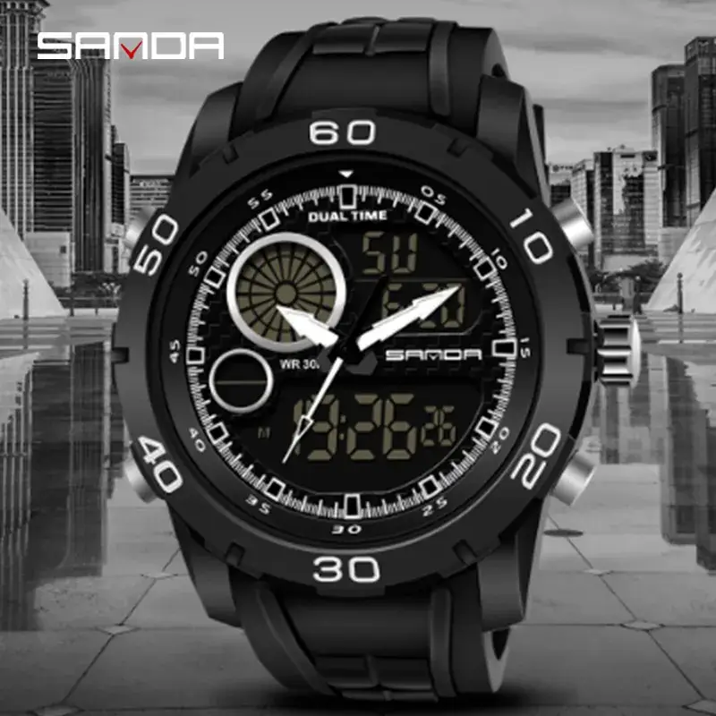 Sanda Multifunctional Electronic Watch for Men - Image 5