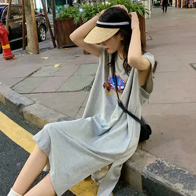 2025 New Korean Style Women's Vest T-Shirt Long Skirt Harajuku Style - Image 2