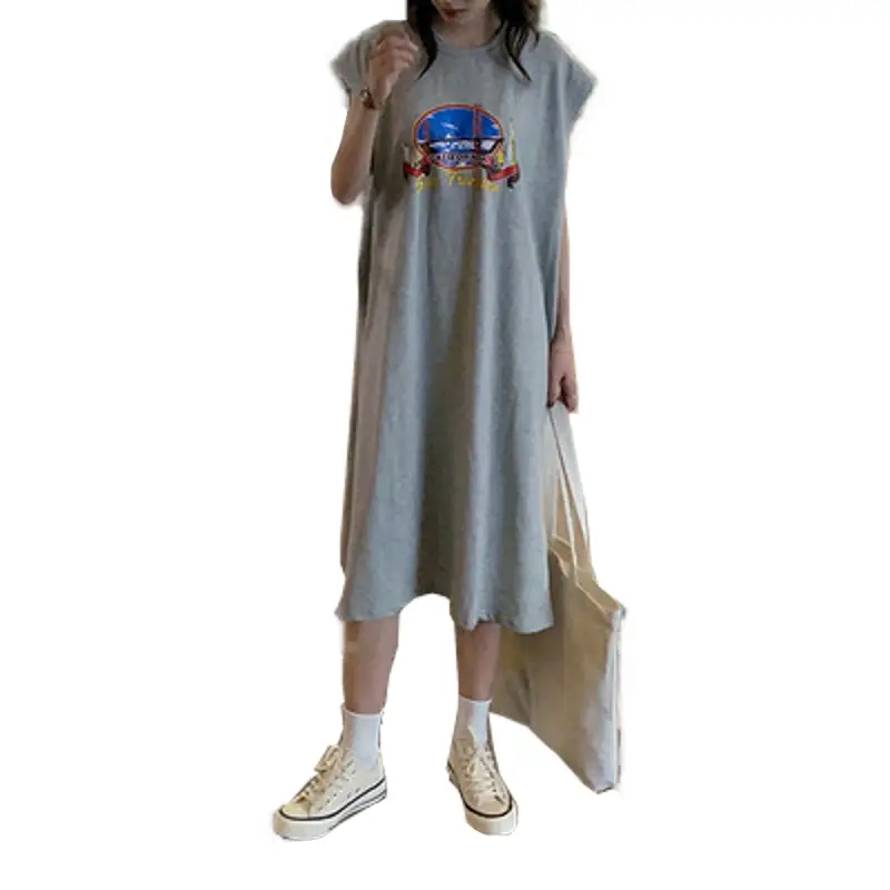 2025 New Korean Style Women's Vest T-Shirt Long Skirt Harajuku Style - Image 5