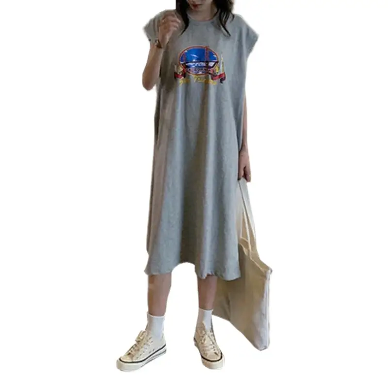 2025 New Korean Style Women's Vest T-Shirt Long Skirt Harajuku Style