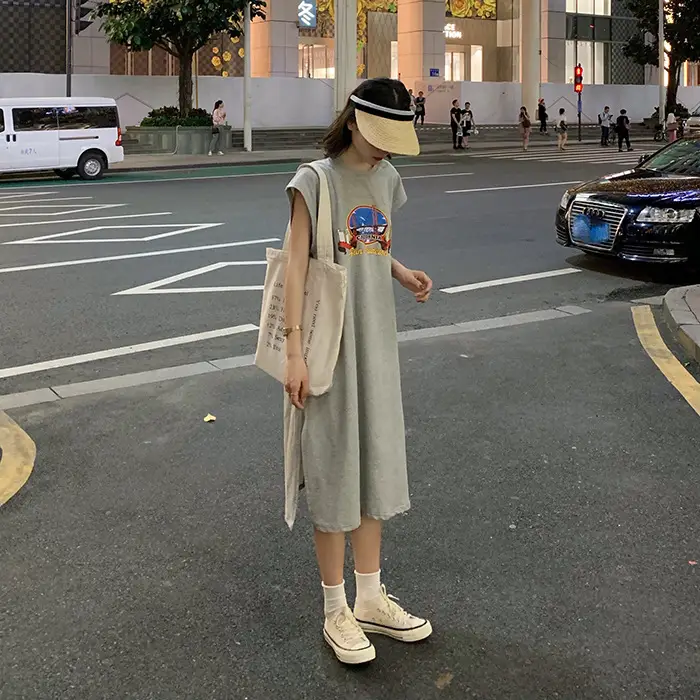 2025 New Korean Style Women's Vest T-Shirt Long Skirt Harajuku Style — feature 12