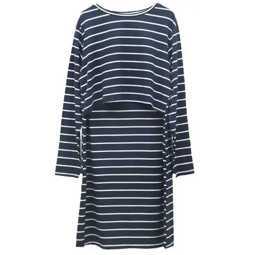 Maternity Striped Nursing Dress Spring Autumn - Image 6