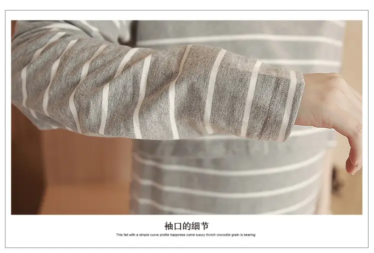 Maternity Striped Nursing Dress Spring Autumn — feature 23