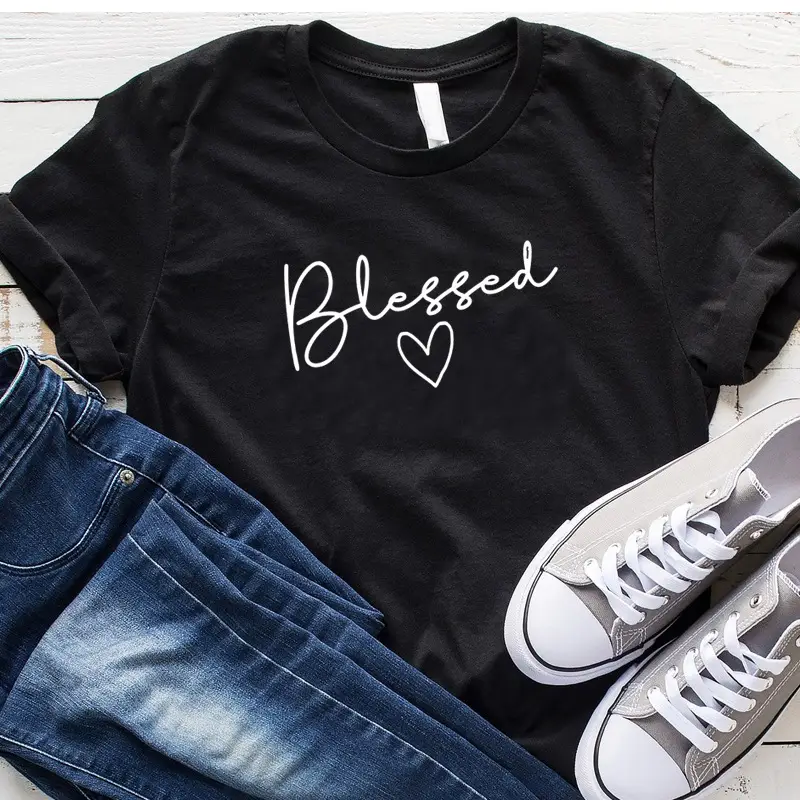 Blessed Love T-Shirt for Men Women Gray Cotton