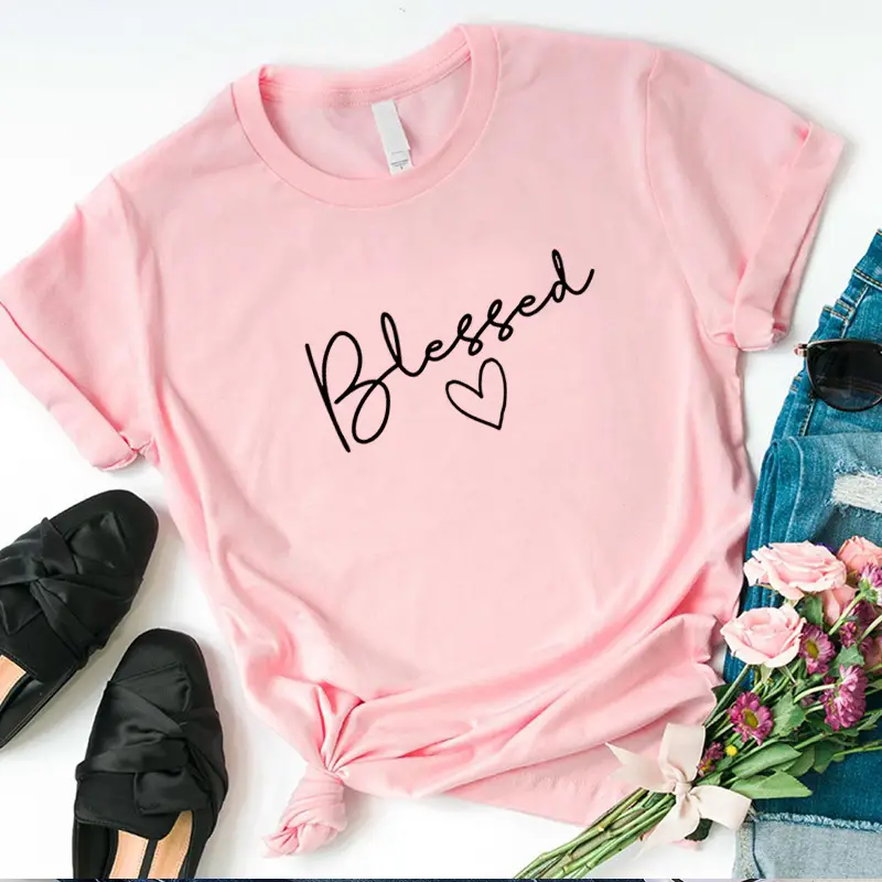 Blessed Love T-Shirt for Men Women Gray Cotton