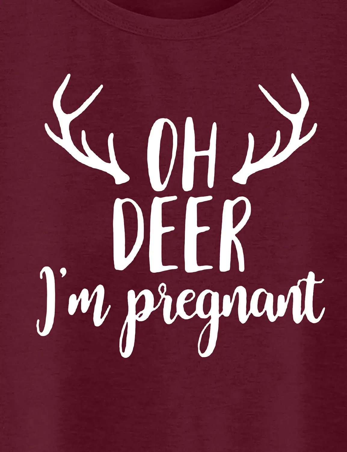 Women Red T-Shirt "Oh Deer I'm Pregnant" - Image 3
