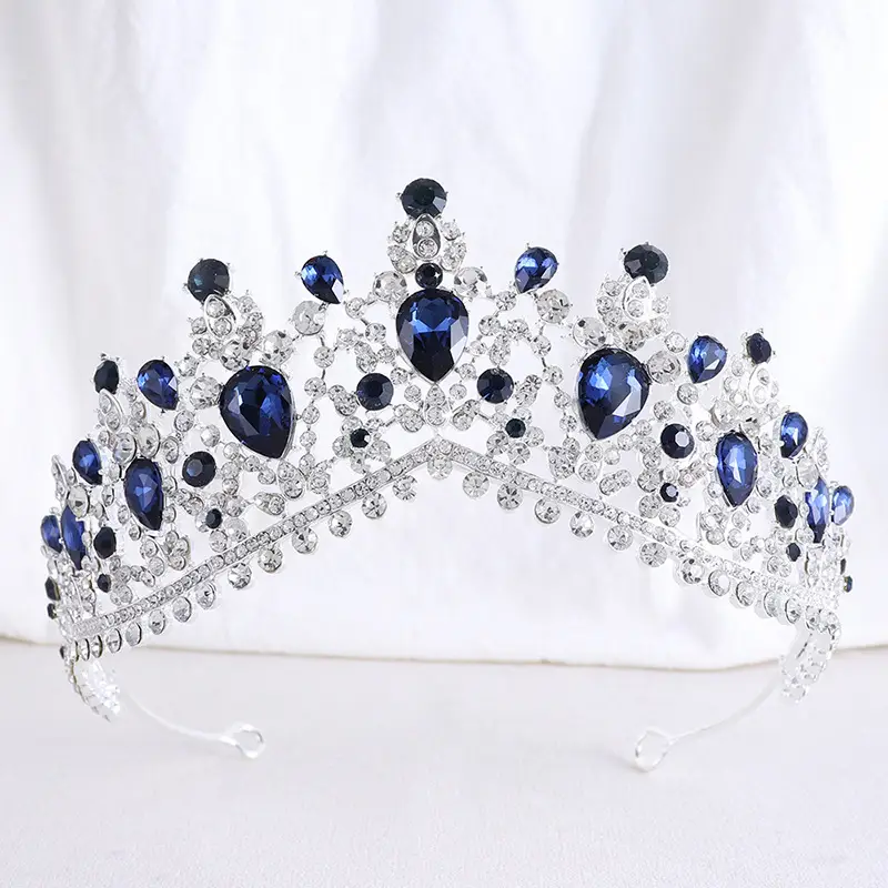 Baroque European Crystal Bridal Crown with Pink Rhinestones