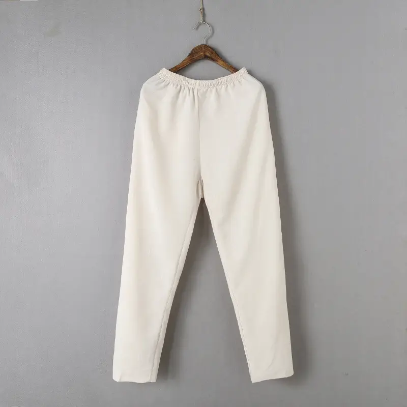 Men Linen Casual Pants Grey Summer Kung Fu Training - Image 7