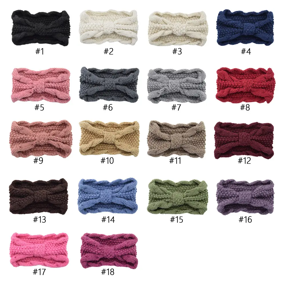 Women's Wool Knitted Hair Band with Twisted Bow Design - Image 19