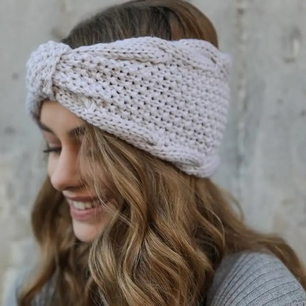 Women's Wool Knitted Hair Band with Twisted Bow Design - Image 21