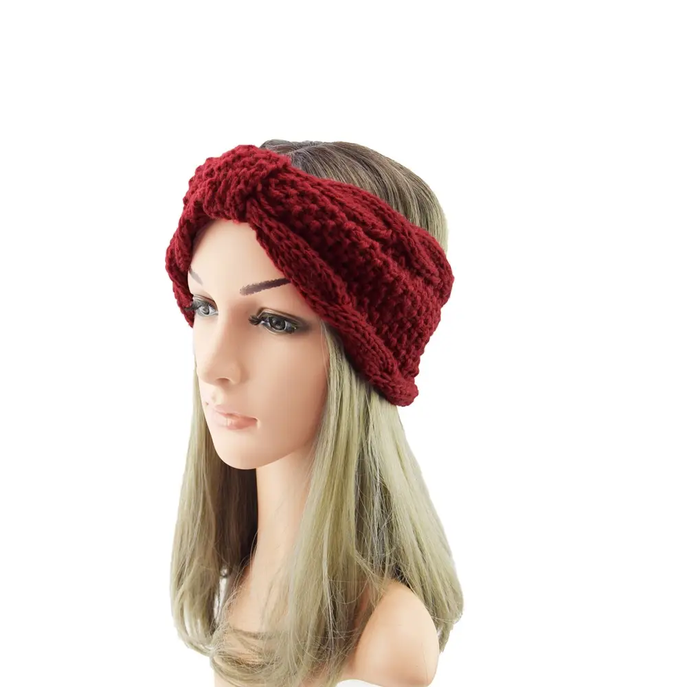 Women's Wool Knitted Hair Band with Twisted Bow Design - Image 22
