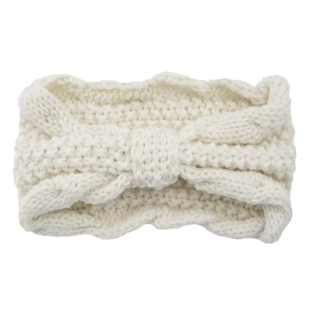 Women's Wool Knitted Hair Band with Twisted Bow Design - Image 2