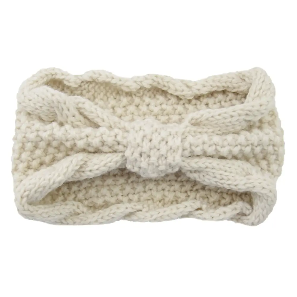 Women's Wool Knitted Hair Band with Twisted Bow Design - Image 3