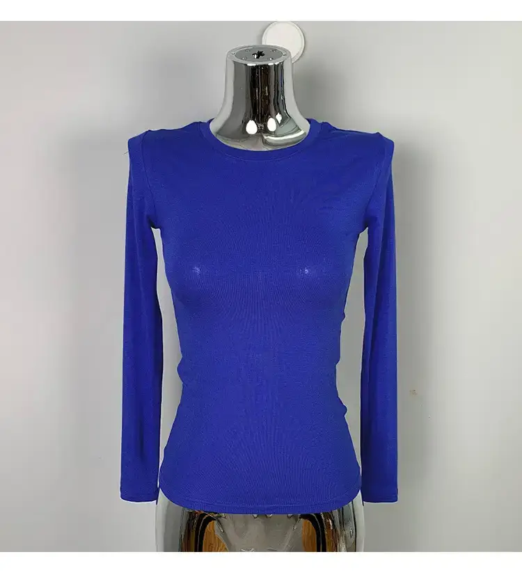 Men Navy Blue Slim Fit Long Sleeve T-Shirt — feature 38