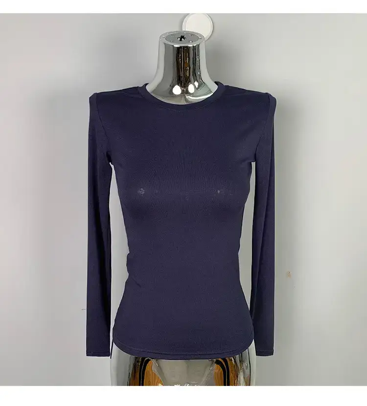 Men Navy Blue Slim Fit Long Sleeve T-Shirt — feature 41