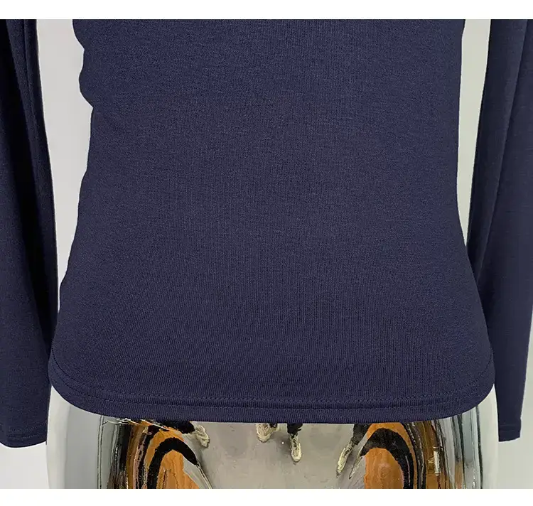 Men Navy Blue Slim Fit Long Sleeve T-Shirt — feature 45