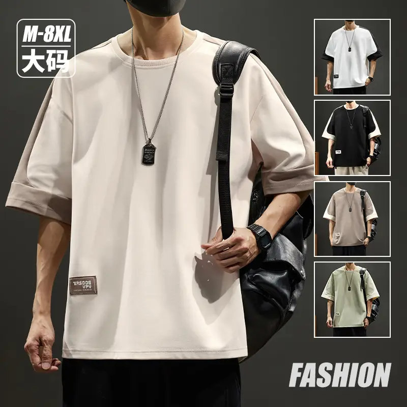 Men Blue Printed T-Shirt Short Sleeve Round Neck - Image 41